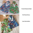 thumbnail image 7 of Small Dog Dress,Summer Floral Dress Clothes for Puppy Cat,Lace Neckline Girl Doggie Cats Skirt Outfits for Beach Party Blue L, 7 of 7