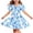 E001-Light Blue, variant on Girls Summer Floral Short Sleeve Dress Round Neck Crisscross Back Tie Soft Casual Daily Sundress for 5-15 Years