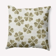 Simply Daisy 16 in x 16 in Modern and Contemporary Green and White Floral Polyester Throw Pillow