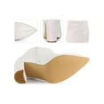 thumbnail image 2 of BLISSFUL STEP Women's Glitter Pointed Toe Block Heel Sparkly Booties Ankle Boots White 5.5, 2 of 5