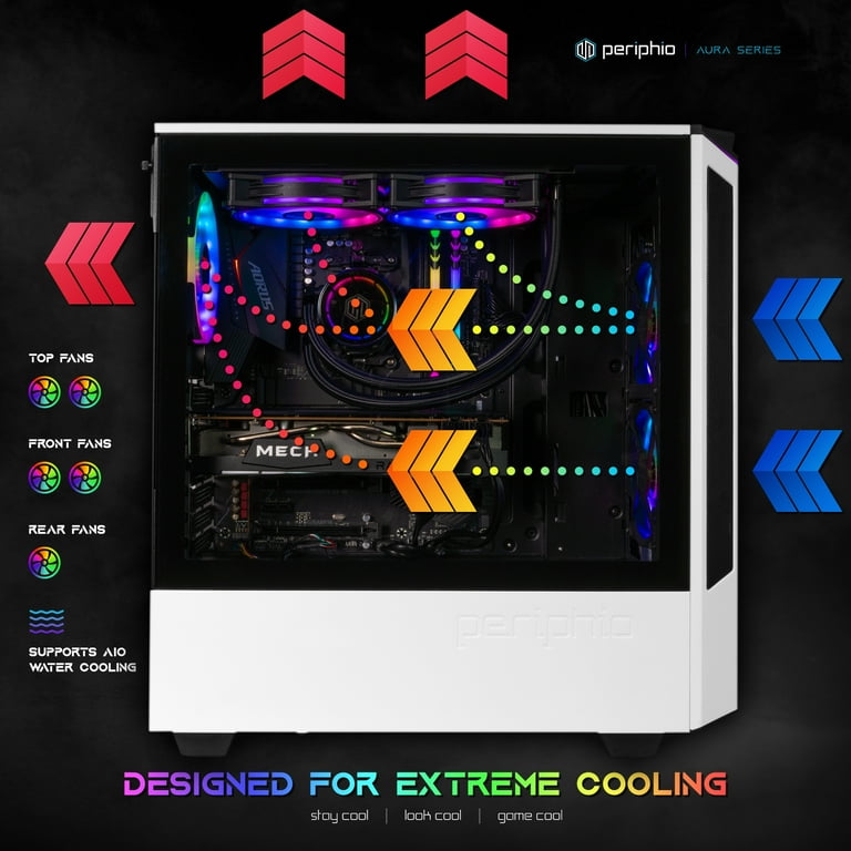 Periphio Nova Prebuilt Gaming PC - Liquid Cooled | AMD Ryzen 5 5600X  (4.6GHz Turbo) | Radeon RX 6650 XT (8GB) | 1TB M.2 NVMe SSD | 16GB DDR4 RAM  | 