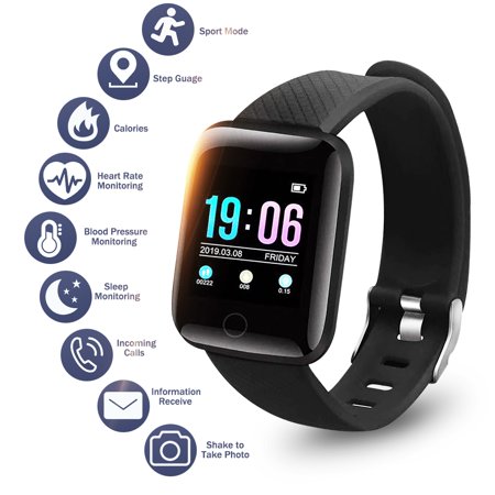 Smart bluetooth Watch Blood Pressure Heart Rate Sleep Monitor Bracelet Fitness Tracker Sports Wristband Bracelet for iPhone & (Best Heart Rate Monitor For Iphone)