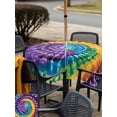 thumbnail image 6 of Square Outdoor Tablecloth with Umbrella Hole Colorful Outside Table Cloth Waterproof Patio Table Cover Ethnic Geometric Modern Abstract Art Zipper Tablecloths for Picnic Party Camping 60x60 Inch, 6 of 8