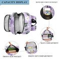 thumbnail image 3 of FORMRS Unisex School Backpack 17" Student Travel Bag with Laptop Compartment, Purple Daisy Pattern, 3 of 7