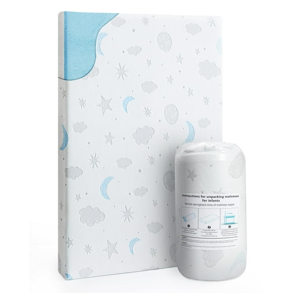 Pack and Play Mattress 38x26'' Breathable Soft Plush Memory Foam for Baby Toddler Travel Includes Removable Washable Cover Fits Play Pen Playard Pack n Play Mattress Topper Pad
