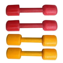 NICEXMAS 2 Pairs Dumbbell for Kids Birthday present Red Plastic Hand Held Weights 7.3*1.6in