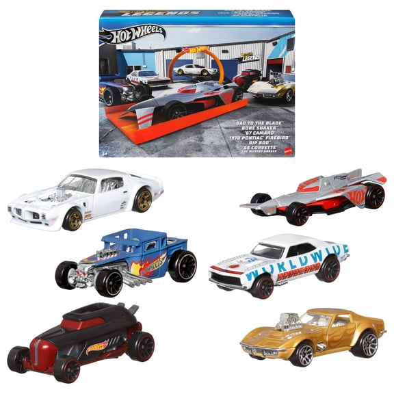 Hot Wheels 1:64 Scale Die-Cast Toy Cars & Trucks, Set of 6 HW Legends Vehicles (Styles May Vary) [Walmart Exclusive]