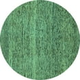 thumbnail image 1 of Ahgly Company Indoor Round Abstract Turquoise Blue Modern Area Rugs, 8' Round, 1 of 4