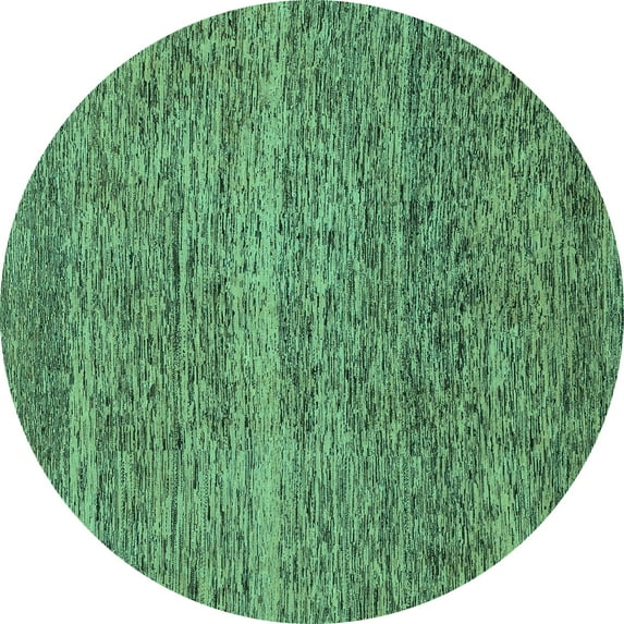 Ahgly Company Indoor Round Abstract Turquoise Blue Modern Area Rugs, 8' Round