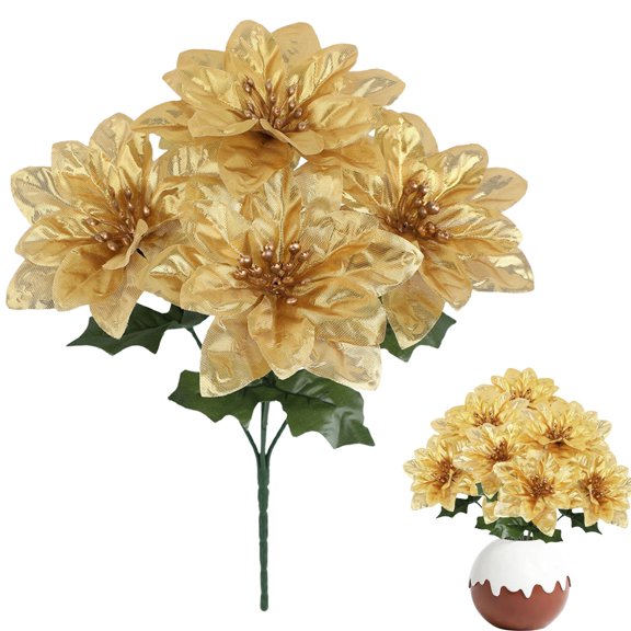 Clearance Under $5.59! Artificial Christmas Stems Realistic Arrangements For Home Hotel Lobby Decorations