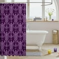 thumbnail image 3 of Adults Purple Vintage Damask Floral Shower Curtain Antique Drawing Classical Paisley Bathroom Shower Curtain Set 72"x72" Gothic Bohemia Boho Floral Bath Curtain Hotel Style, 3 of 5