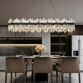 thumbnail image 3 of Posiosa Black Oval Crystal Chandelier L57 inch, 32-Lights Chandeliers Modern Crystal Chandelier Pendant Light Fixture G9 Lights Pendant Ceiling Light for Dining Living Room Kitchen Island, 3 of 6