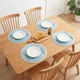 thumbnail image 3 of Farmhouse Round Placemats Set of 6 Woven Placemats for Dining Table Decor Indoor Outdoor Washable Table Mat Wipe Clean Dark Blue 15.7x15.7inch, 3 of 6
