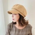 thumbnail image 2 of SikaFu Octagonal Hat Women's Korean Edition Trendy British Vintage Pearl Chain Versatile Duck Tongue Beret Fashion Face Show Little Painter Hat, 2 of 7