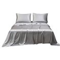 thumbnail image 2 of Tyidzon Bedding Soft Solid Matte Satin Hotel Luxury Sheet Set Dull Deep Pocket Fitted Sheet Flat Sheet Pillowcase, 2 of 6
