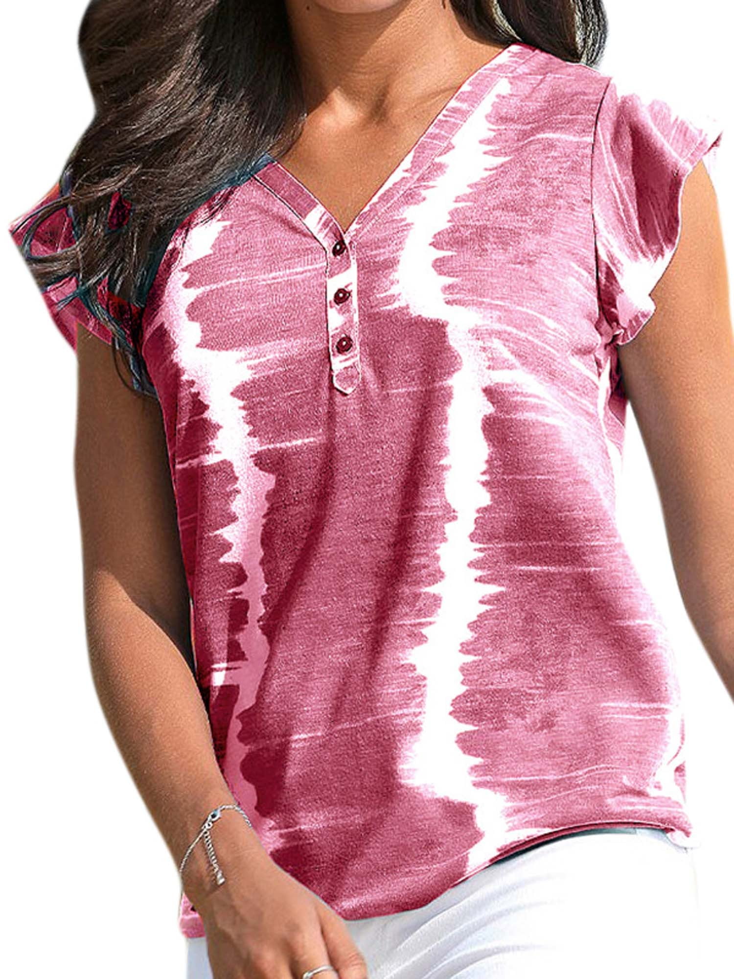 Women's Tie Dye Vest Plus Size Tank Tops Summer Sleeveless Shirts Loose ...