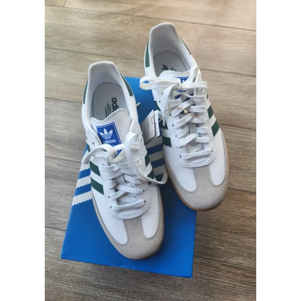 Adi - das Originals Samba OG White Collegiate Green Mens Shoes Sneakers