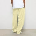 thumbnail image 6 of Sweatpants for Men Casual Baggy Track Pants Solid Color Open Bottom Trousers with Pockets, Beige, S, 6 of 6