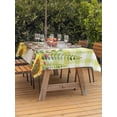 thumbnail image 3 of Outdoor Tablecloth with Umbrella Hole for Patio/Picnic/Party/Camping, Groundhog Day Waterproof Table Cloth Rectangle Table Cover Washable, Yellow Plaid Sunflower Spring Floral (54"x 80"), 3 of 8