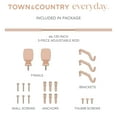 thumbnail image 6 of TOWN & COUNTRY EVERYDAY Modern Smooth Edge Cylinder Single Indoor Curtain Rod and Finial Set, Easy Install Wall Mount, Matte Black, Adjustable 66”-120”, 6 of 7