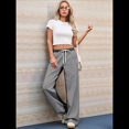 thumbnail image 4 of Pantalones de Rayas de Tiro Bajo para Mujer, Vaqueros Bohemios de Pierna con Cordón Ajustable, Tendencia 2025 Negro XL, 4 of 9