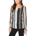 thumbnail image 1 of INC Blusa con mangas anudadas para mujer, negra, pequeña, 1 of 1