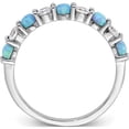thumbnail image 2 of Sterling Silver Rhodium-Plated Blue Created Opal And Cz Ringsize 8 (Width 2) - Jbsp, 2 of 5