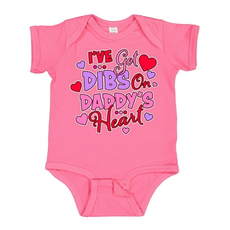 

Inktastic Ive Got Dibs on My Daddys Heart with Hearts and Dots Gift Baby Boy or Baby Girl Bodysuit