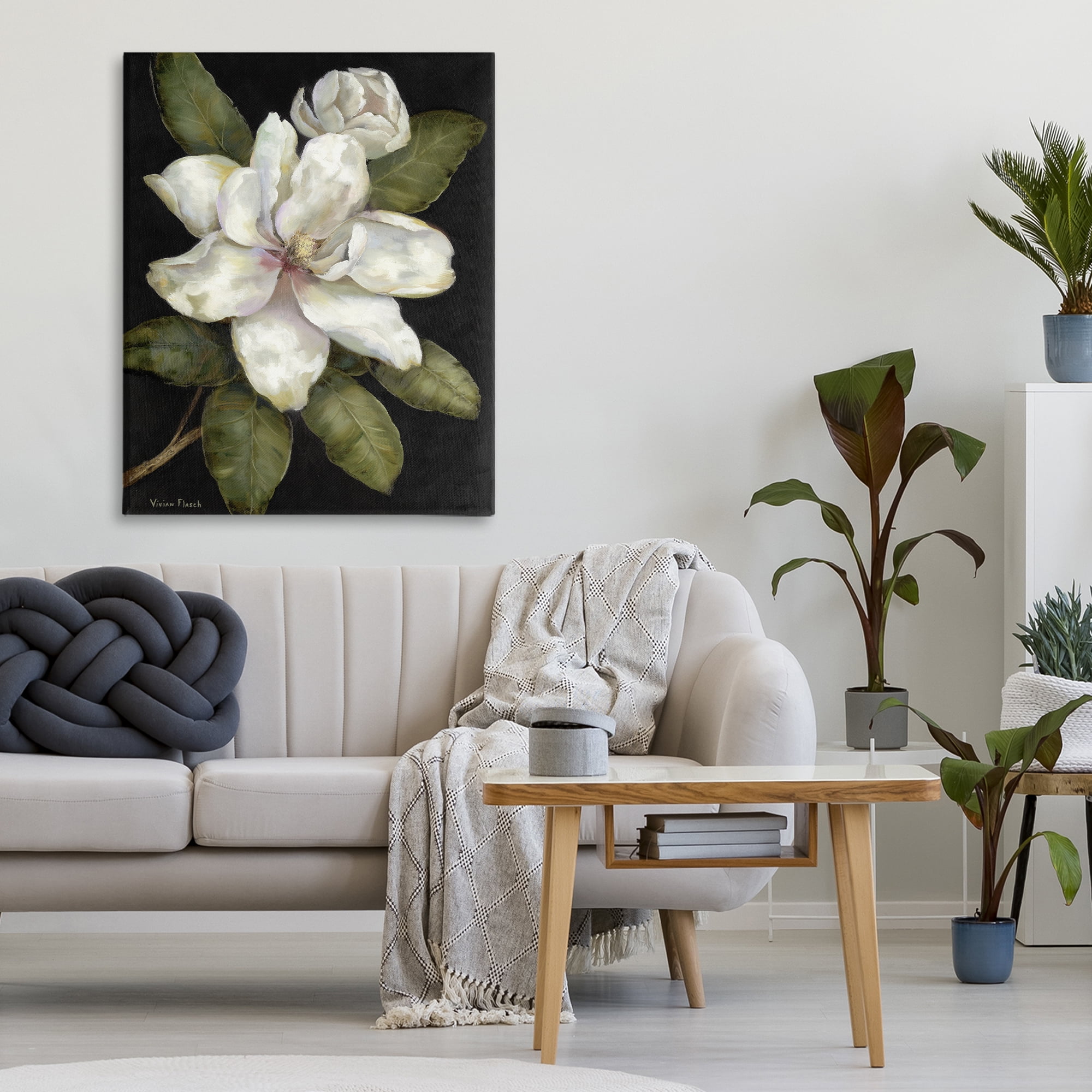 Stupell Industries Budding Magnolia Blooms Canvas Wall Art, design by Nan