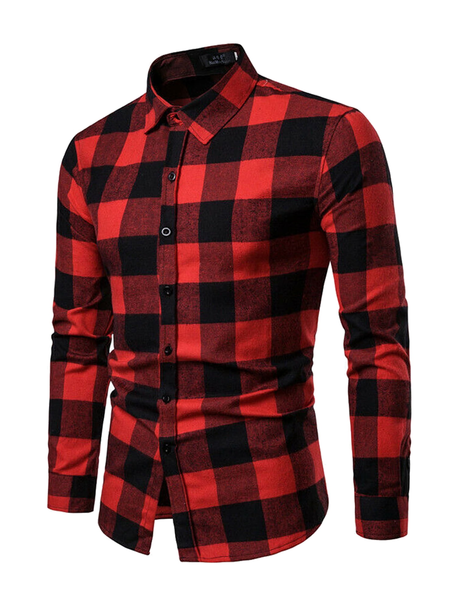 Brand Plaid Shirts Men Long Sleeve Slim Casual Shirts High-quality