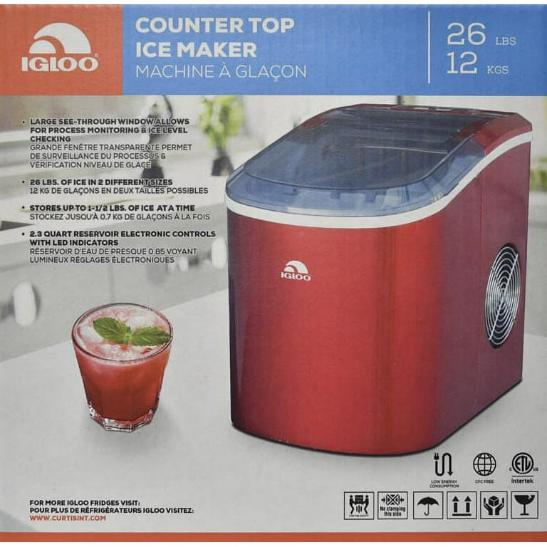 Portable Compact Electric Ice Maker by Igloo - Red - Model ICE108
