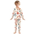 thumbnail image 6 of FORMRS Long Sleeve Top and Pants Pajama Set for Niños 2-Piece Sleepwear, Sizes 18M-8Y, Hand Drawn Autumn Leaves, 6 of 6