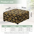thumbnail image 7 of Xoenoiee Sunflower Butterfly Print Square Ottoman Cover Stretch Washable Ottoman Slipcovers Elastic Foot Stool Foot Rest Protector for Living Room Bedroom, L, 7 of 7