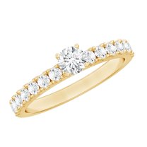 Rosec Jewels Lab Created Diamond Engagement Ring | EF-VS Grade Minimalist Diamond Ring - Ready to Gift, 10K Yellow Gold, US 10.50