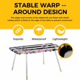thumbnail image 4 of Pink Flowers Table Cloths for 8 Foot Rectangle Tables, Spring Floral Watercolor Botanical Farmhouse Striped Patio Waterproof Elastic Fitted Tablecloths, Washable Rectangular Table Cover for Camping, 4 of 8