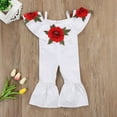 thumbnail image 5 of Douhoow 1-5 Y Girls Flower Romper Toddler Summer Embroidery Sleeveless Jumpsuit Bell-bottomed Pants, 5 of 9