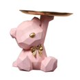 thumbnail image 4 of Bonita estatua de oso, bandeja para llaves, contenedor de artículos diversos, bandeja de joyería creativa, organizador de escritorio para Bar, comedor Rosa, 4 of 9