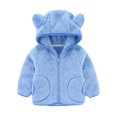 thumbnail image 3 of WOYY Toddler Boys Fleece Winter Coat Zip Up Cute Bear Ears Hooded Jacket, Sizes 4-5T, 3 of 3