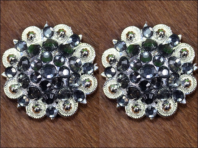 16 Hilason Western Berry Conchos Glass Rhinestones Bling 1.5" Cowgirl