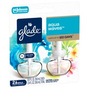 Glade PlugIns Scented Oil Refills, Aqua Waves, Essential Oil Infused Wall Plug In, 1.34 fl oz, 2 Pack