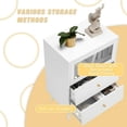 thumbnail image 3 of Buffet, Armoire d'Appoint Blanche avec Porte Coulissante en Verre, Buffet Moderne avec Rangement, 3 of 5