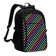 thumbnail image 1 of Balery Rainbow Hearts Mochila con carga USB para hombre y mujer - Mochila impermeable y antirrobo para laptop con puerto USB para viajes, trabajo, 1 of 7