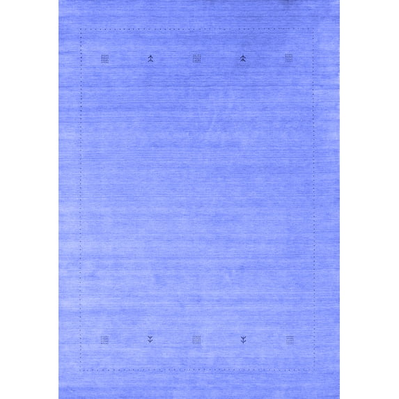 Ahgly Company Machine Washable Indoor Rectangle Abstract Blue Contemporary Area Rugs, 5' x 8'