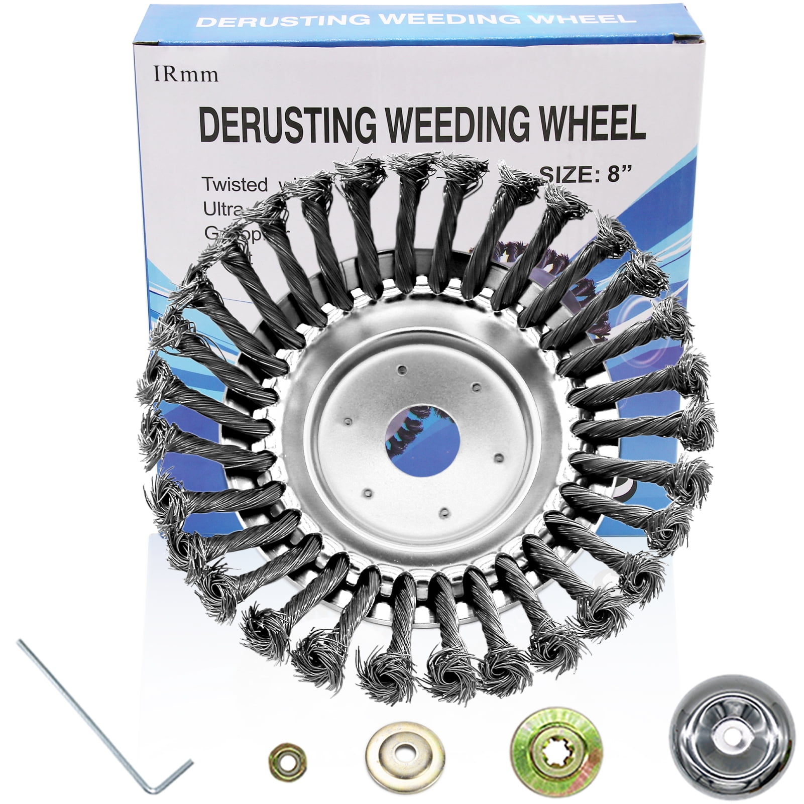 IRmm 8 Inches Steel Wire Brush Cutter Trimmer Head Set, with Universal