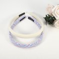 thumbnail image 5 of Unique Bargains 2 Pcs Artistic Plaid Headbands Fashion Anti Slip Hair Accessories for Women White Blue 0.67" Wide, 5 of 7