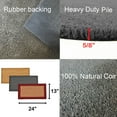 thumbnail image 3 of Sheltered Front Door Mat Coir Coco Fibers Rug 24x13 Grey, 3 of 5