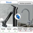 thumbnail image 3 of Grifo de baño innovador, de acero inoxidable con brazo robótico y dos modos de agua, flujo en cascada ultra amplio para una experiencia de agua inigualable, 3 of 5