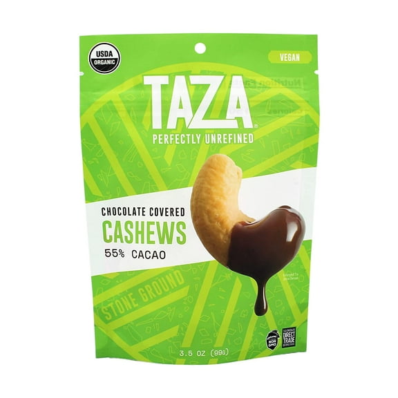 Pack of 12, Taza Chocolate Covered Cashews, 3.5 oz