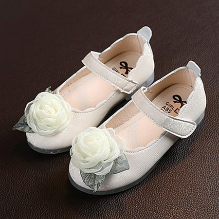 

URMAGIC Toddler Little Girls 3D Rose Wedding Bridesmaid Mary Jane Shoes Sequins Ballet Flat Shoes