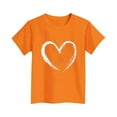 thumbnail image 4 of hengsof Girls Fashion Orange Shirt Short Sleeve T-Shirt, Kids Cute Printed Casual Crew Neck Top, Soft Everyday Pullover, Girls 3-15 Years, 4 of 4